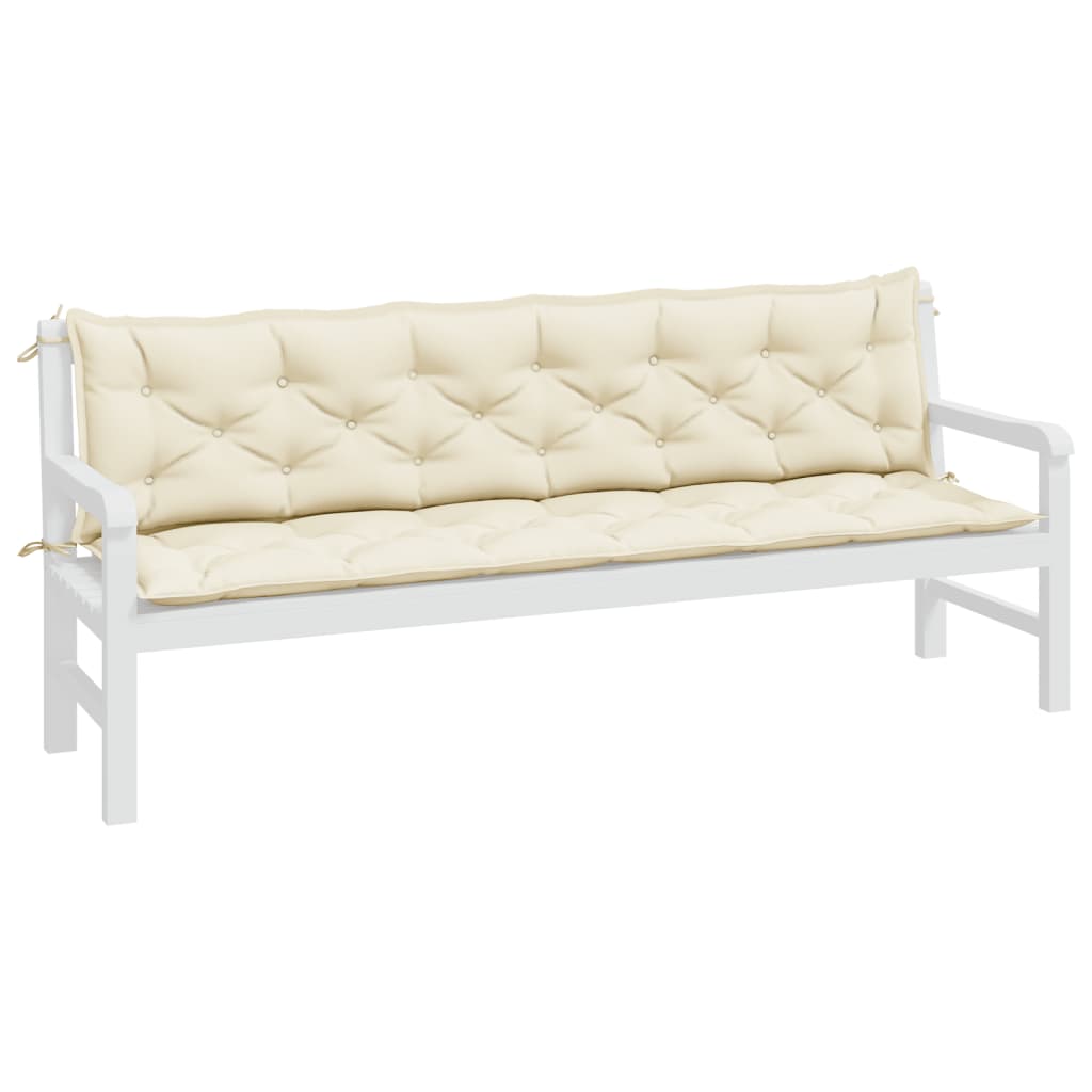 Tuinbankkussens 2 St 200X50X7 Cm Oxford Stof Crèmewit