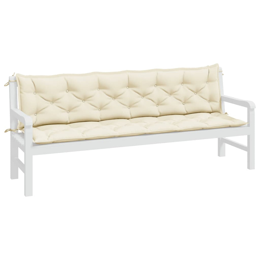 Tuinbankkussens 2 St 200X50X7 Cm Oxford Stof Crèmewit