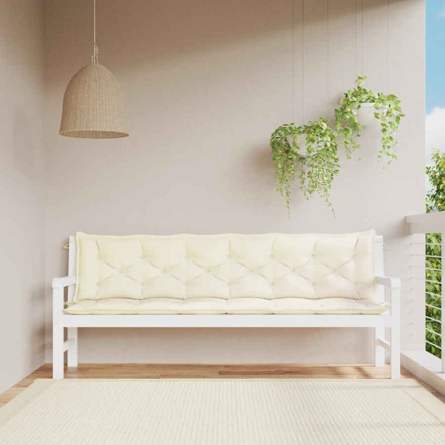 Tuinbankkussens 2 St 200X50X7 Cm Oxford Stof Crèmewit