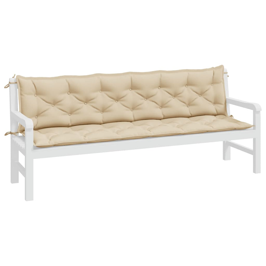 Tuinbankkussens 2 St 200X50X7 Cm Oxford Stof Beige