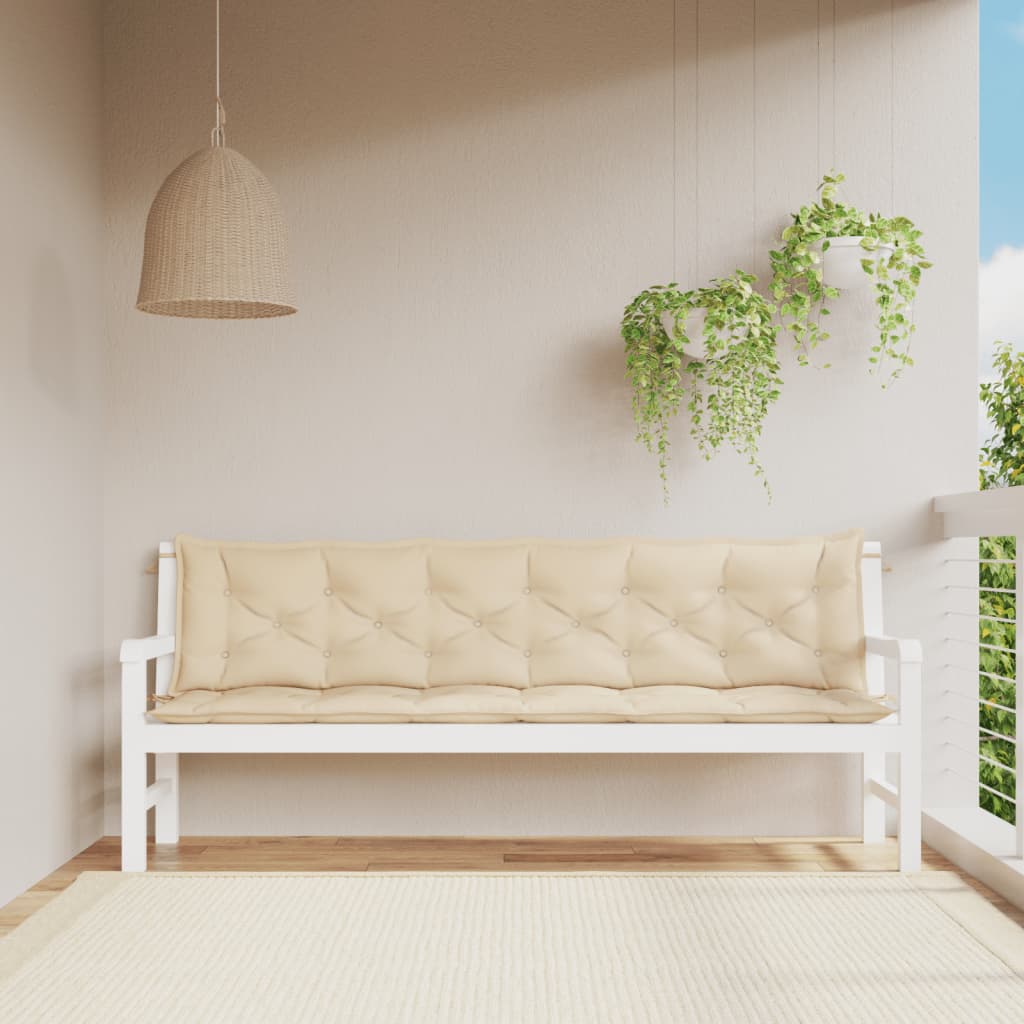 Tuinbankkussens 2 St 200X50X7 Cm Oxford Stof Beige