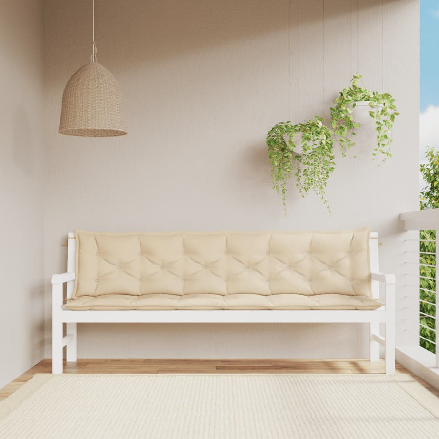 Tuinbankkussens 2 St 200X50X7 Cm Oxford Stof Beige