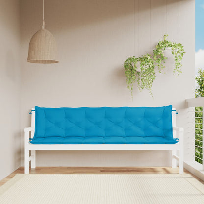 Tuinbankkussens 2 St 200X50X7 Cm Oxford Stof Lichtblauw