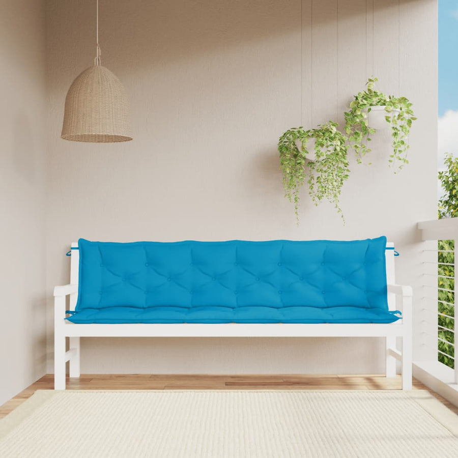 Tuinbankkussens 2 St 200X50X7 Cm Oxford Stof Lichtblauw