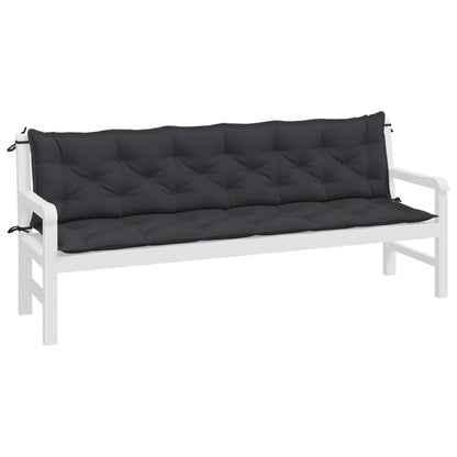 Tuinbankkussens 2 St 200X50X7 Cm Oxford Stof Zwart