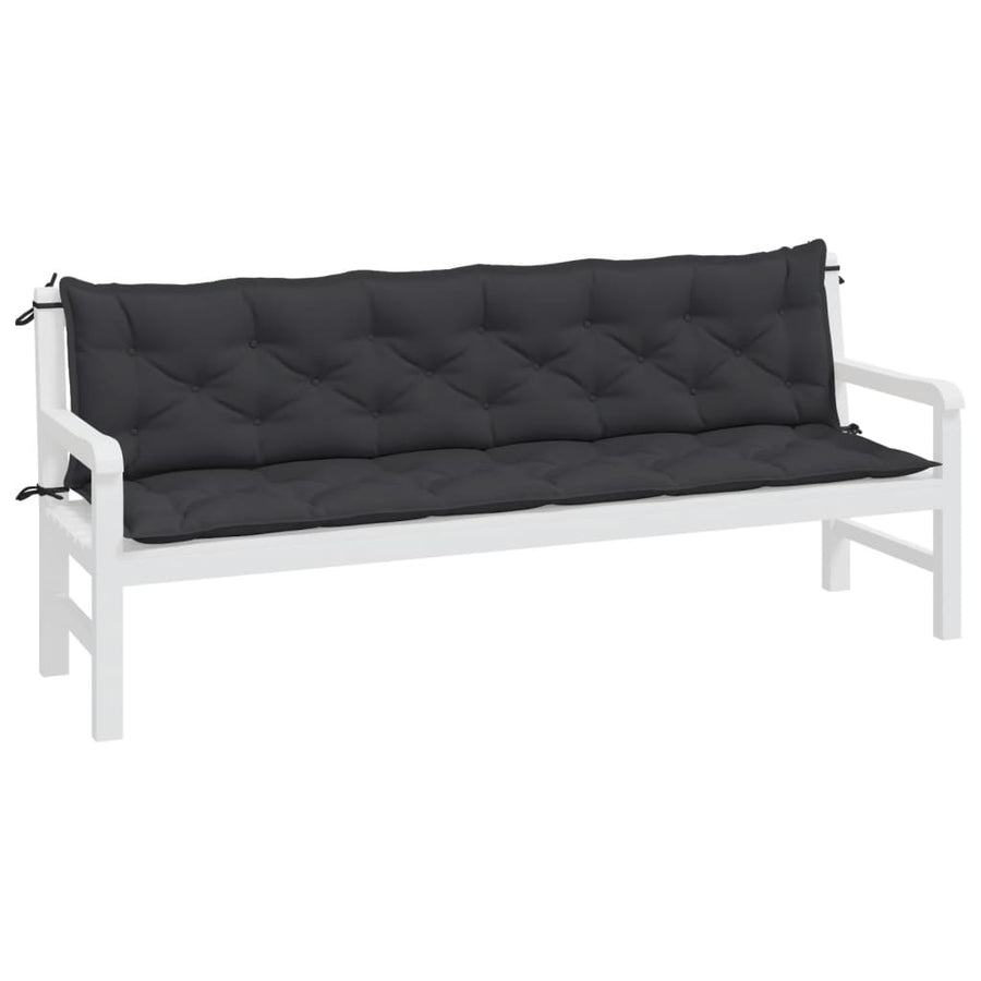 Tuinbankkussens 2 St 200X50X7 Cm Oxford Stof Zwart
