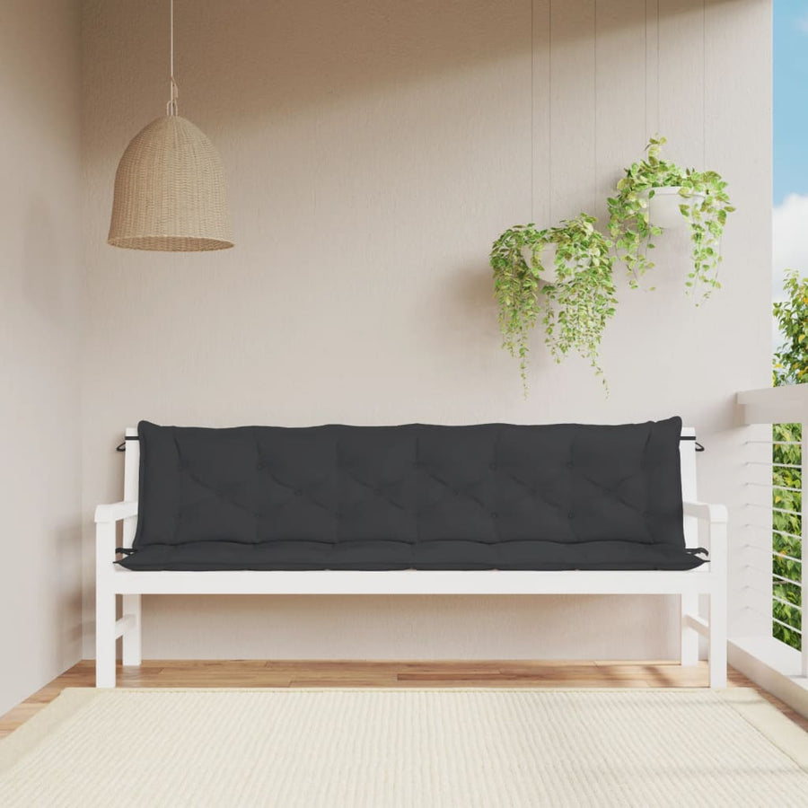 Tuinbankkussens 2 St 200X50X7 Cm Oxford Stof Zwart