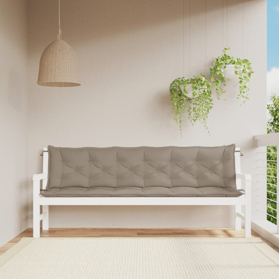Tuinbankkussens 2 St 200X50X7 Cm Oxford Stof Taupe