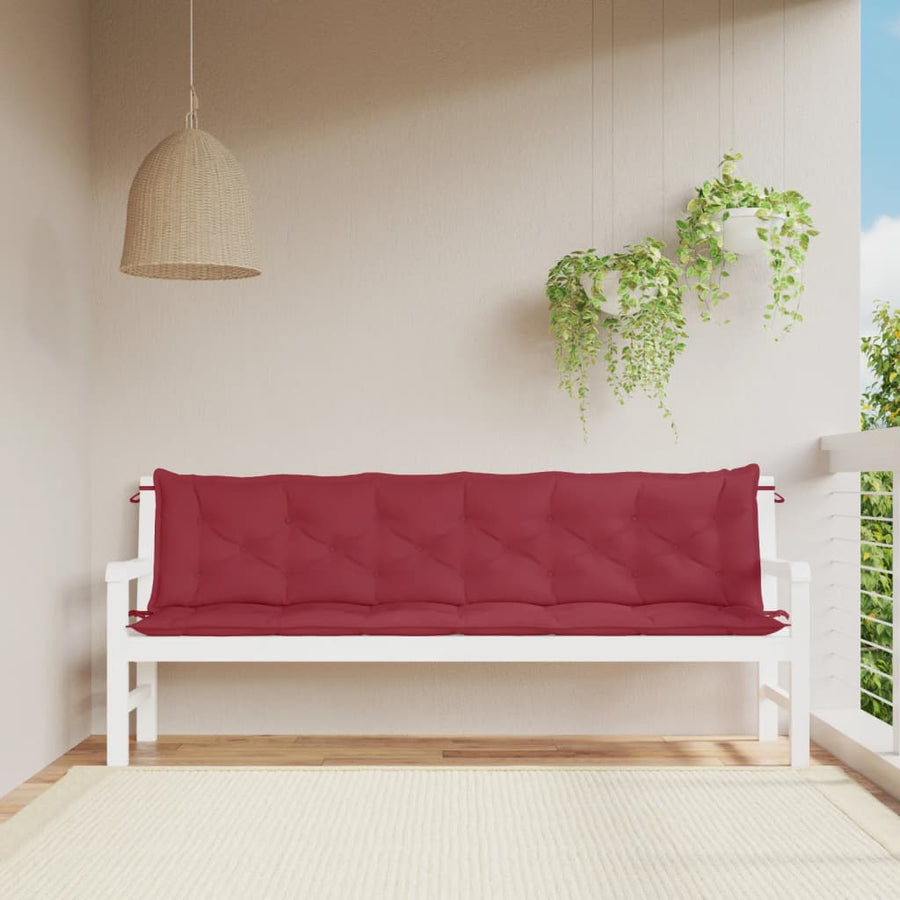 Tuinbankkussens 2 St 200X50X7 Cm Oxford Stof Wijnrood