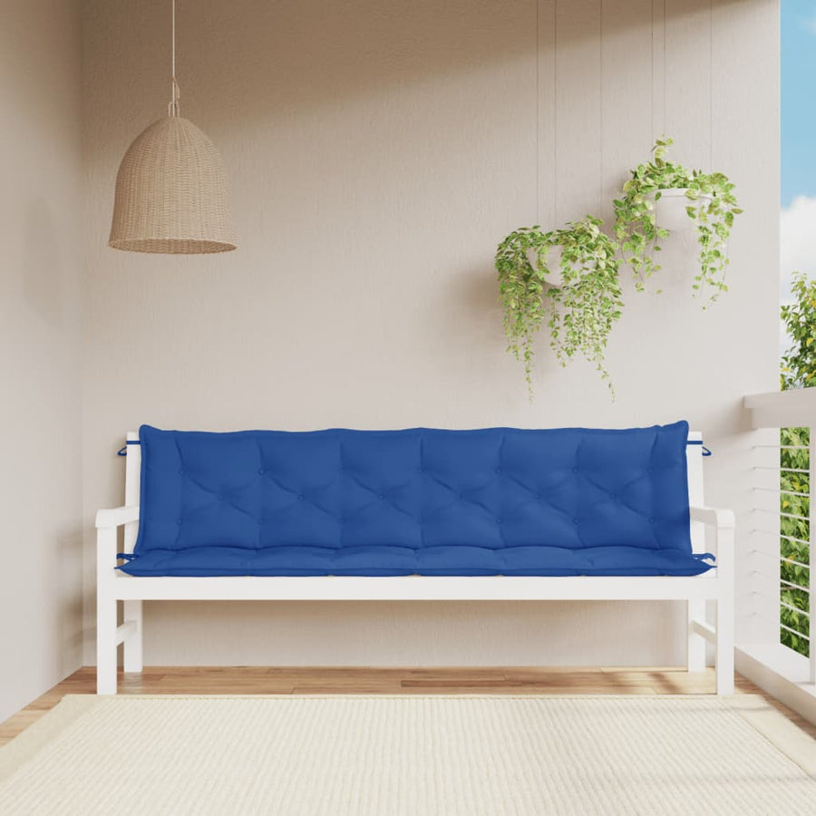 Tuinbankkussens 2 St 200X50X7 Cm Oxford Stof Blauw