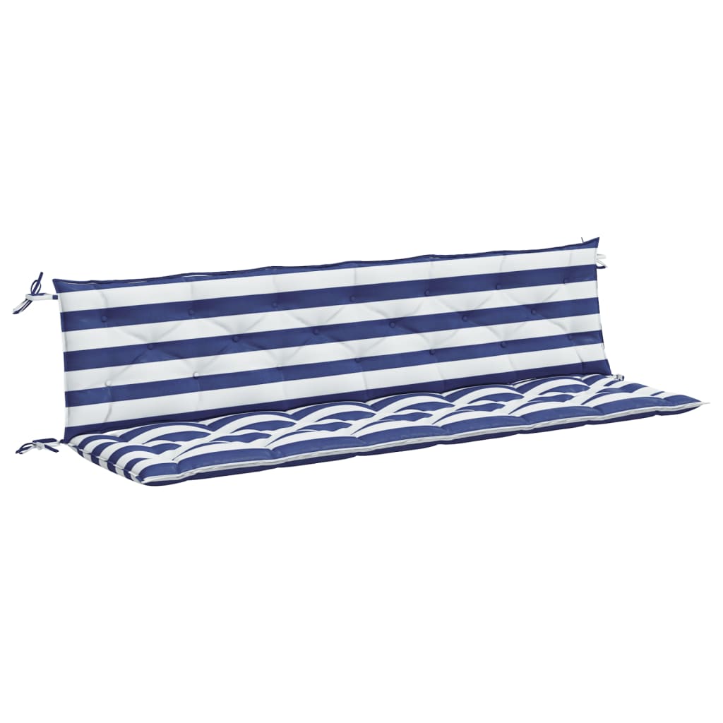 Tuinbankkussens Gestreept 00X50X7 Cm Stof En 200 cm Blauw en wit