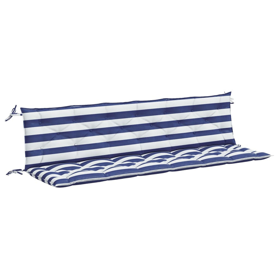 Tuinbankkussens Gestreept 00X50X7 Cm Stof En 200 cm Blauw en wit
