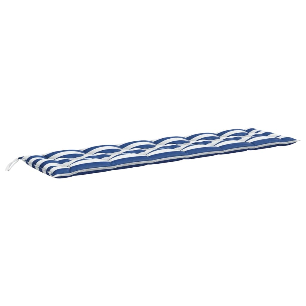 Tuinbankkussens Gestreept 00X50X7 Cm Stof En 200 cm Blauw en wit