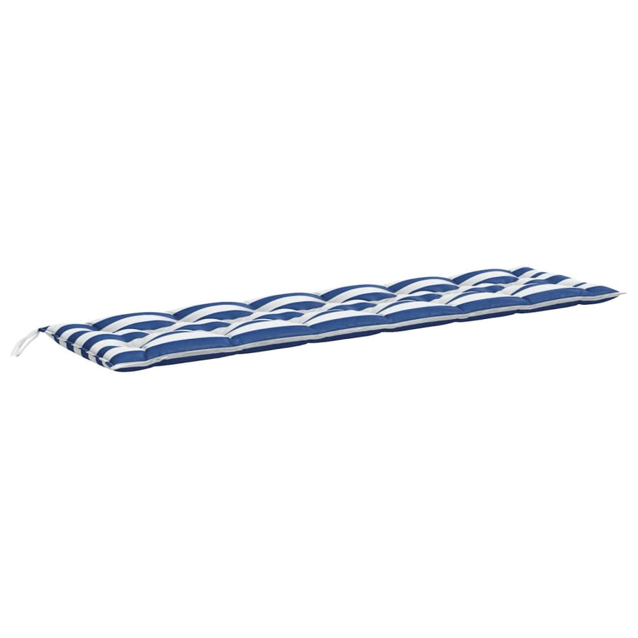 Tuinbankkussens Gestreept 00X50X7 Cm Stof En 200 cm Blauw en wit