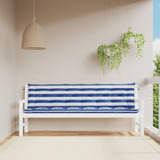 Tuinbankkussens 2 st 200x50x7 cm blauw wit gestreept