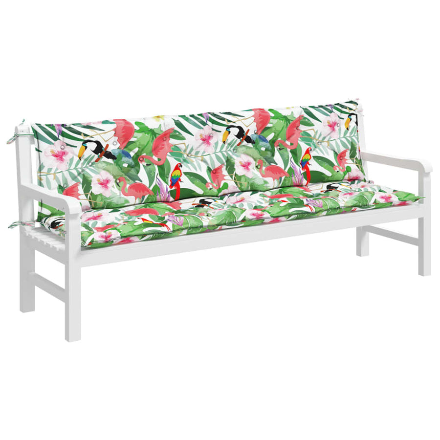 Tuinbankkussens 00X50X7 Cm Stof Meerkleurig 200 cm Groen en roze