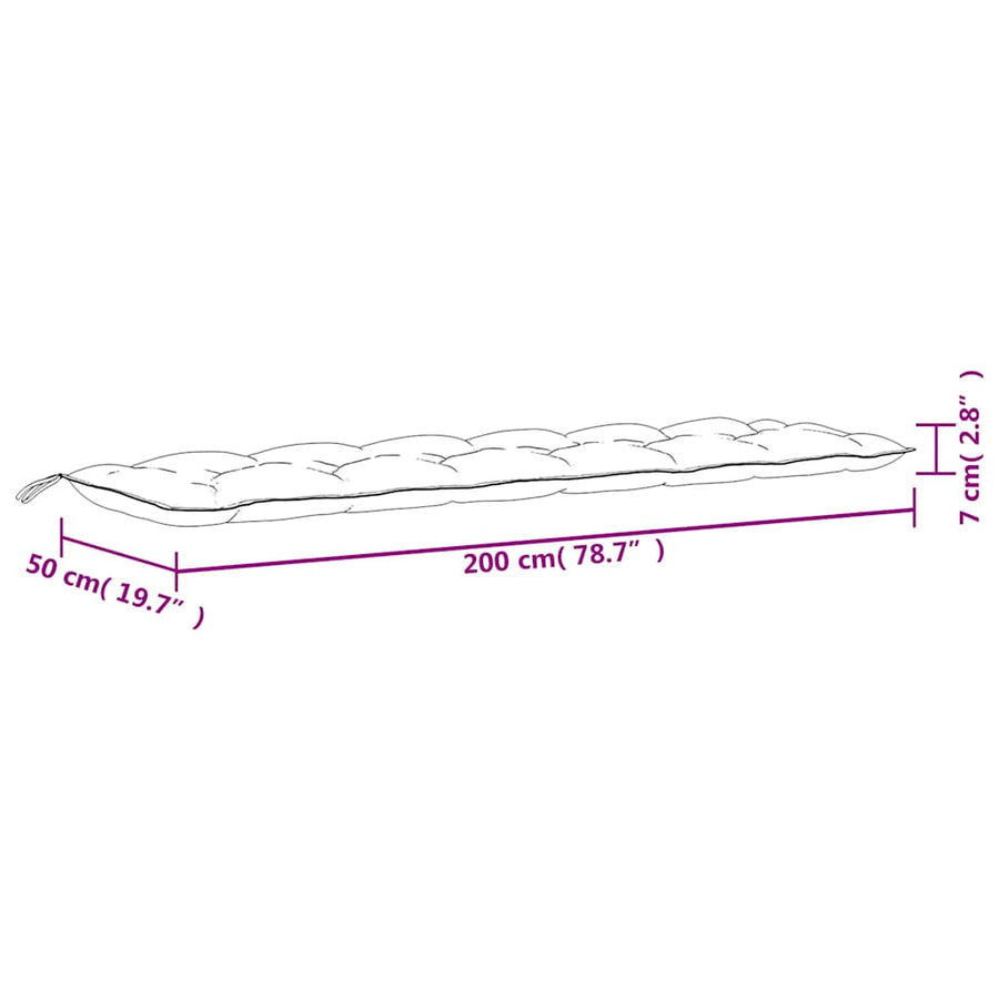 Tuinbankkussens Bladpatroon 200X50X7 Cm Stof 200 cm