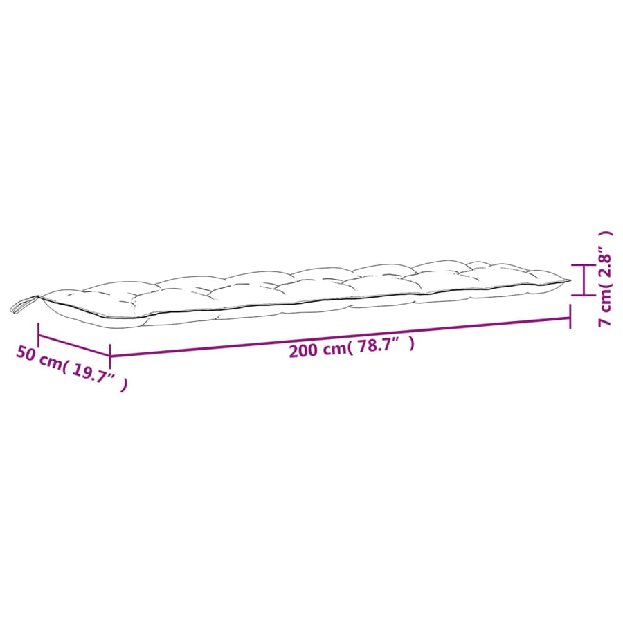 Tuinbankkussens 00X50X7 Cm Stof 200 cm Roze