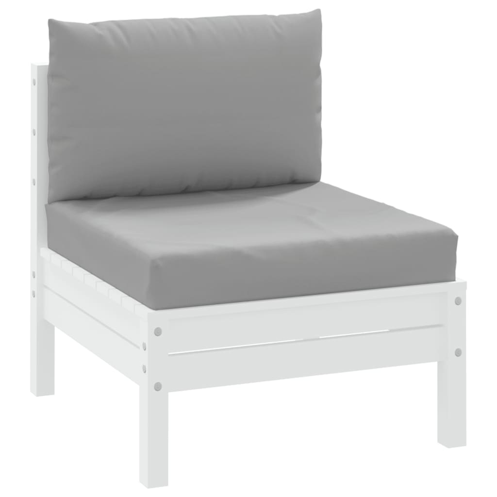 Palletkussens 2 st stof grijs