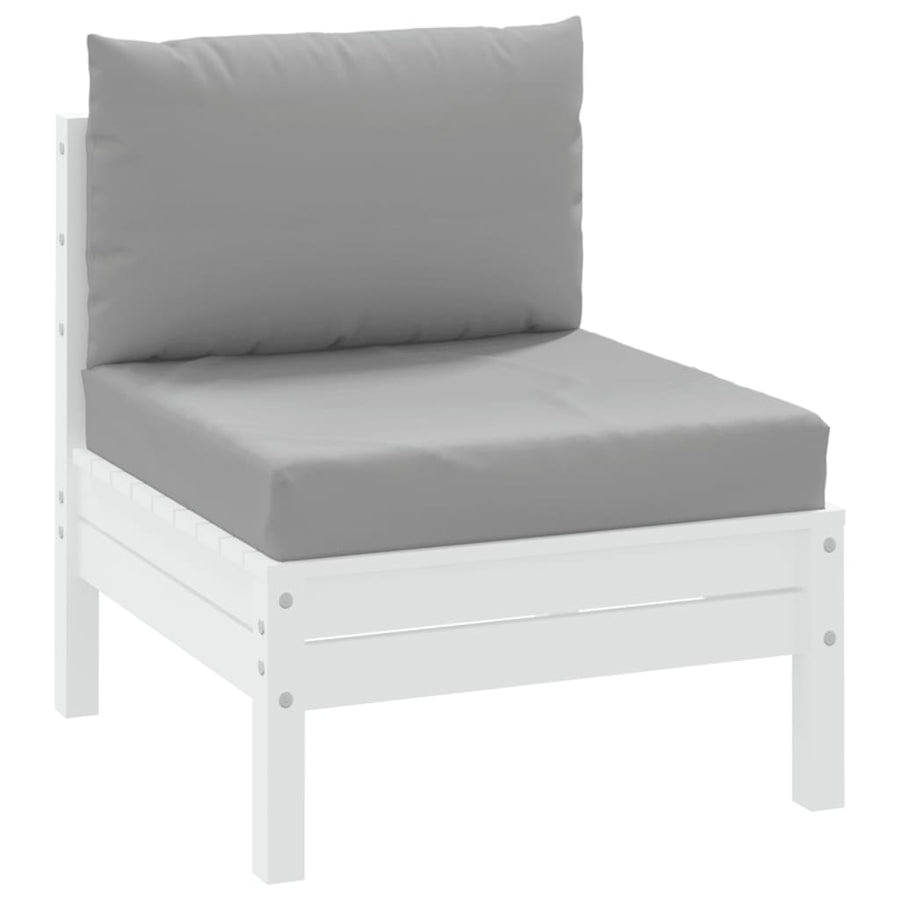 Palletkussens 2 st stof grijs