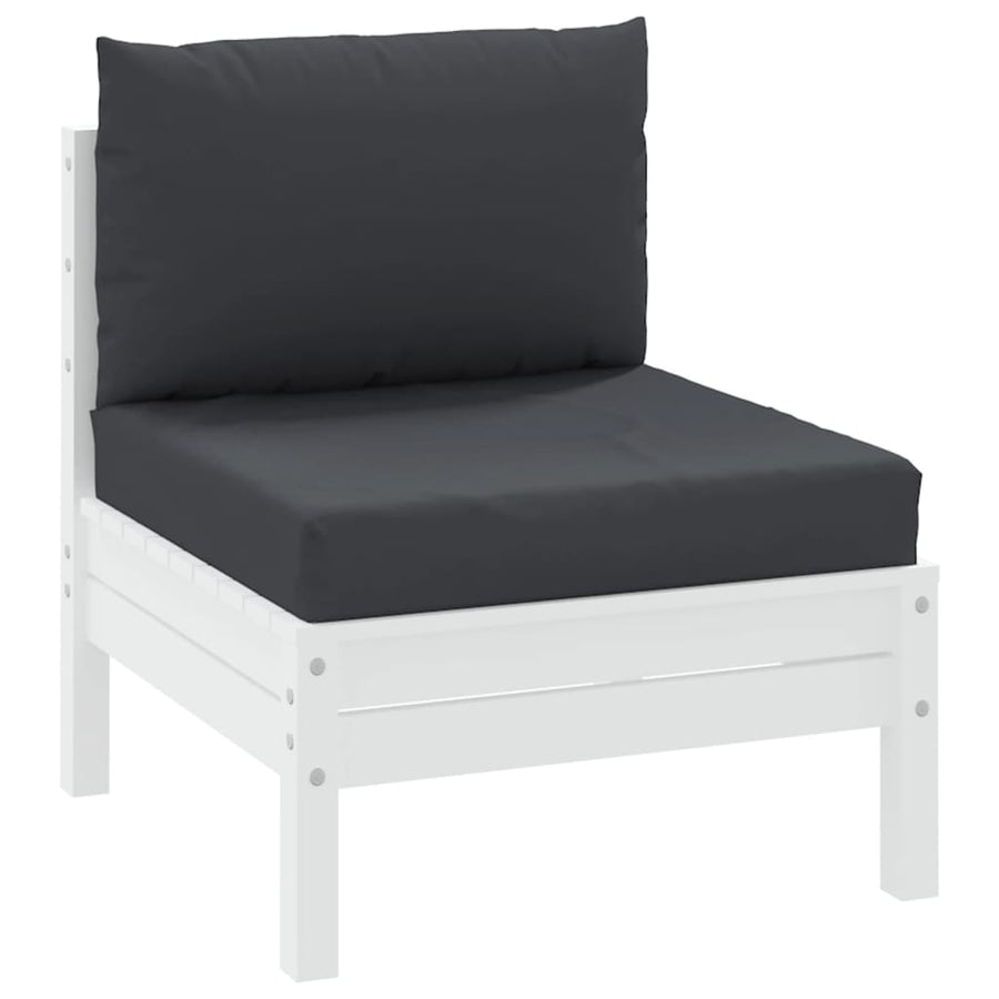 Palletkussens 2 st stof zwart