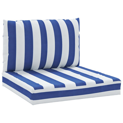Palletkussens 2 St Gestreept Oxford Stof En Blauw en wit Middenbank