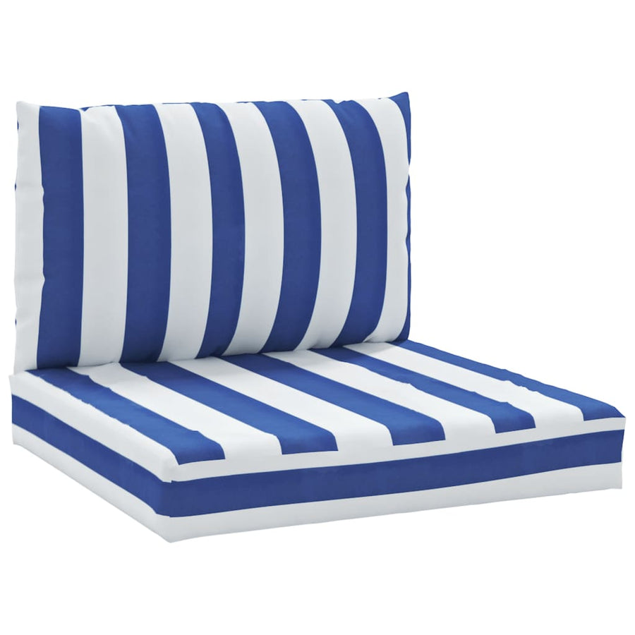 Palletkussens 2 St Gestreept Oxford Stof En Blauw en wit Middenbank