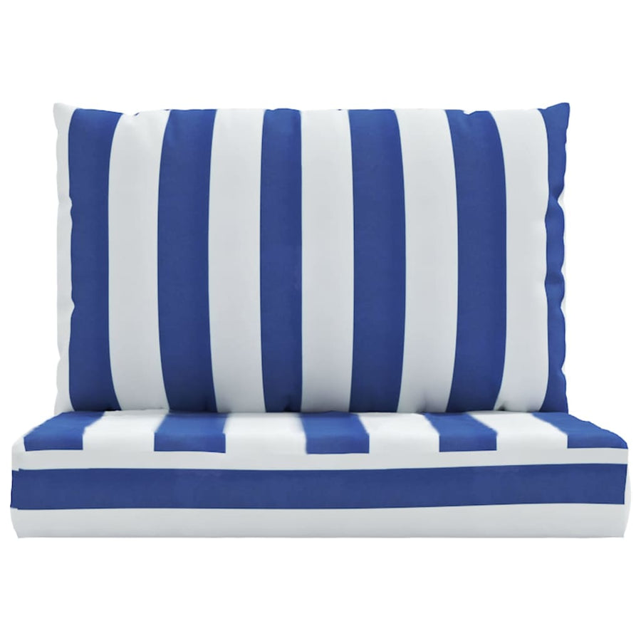 Palletkussens 2 St Gestreept Oxford Stof En Blauw en wit Middenbank