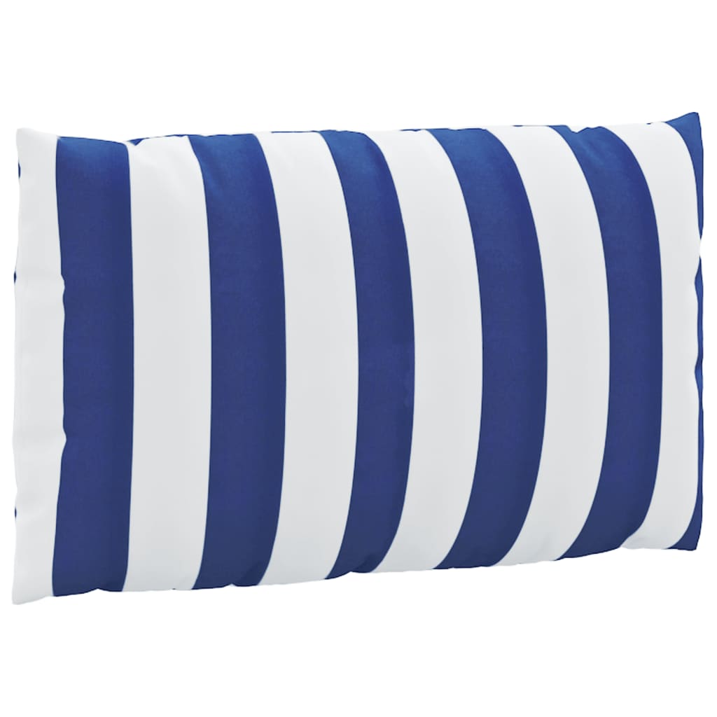 Palletkussens 2 St Gestreept Oxford Stof En Blauw en wit Middenbank