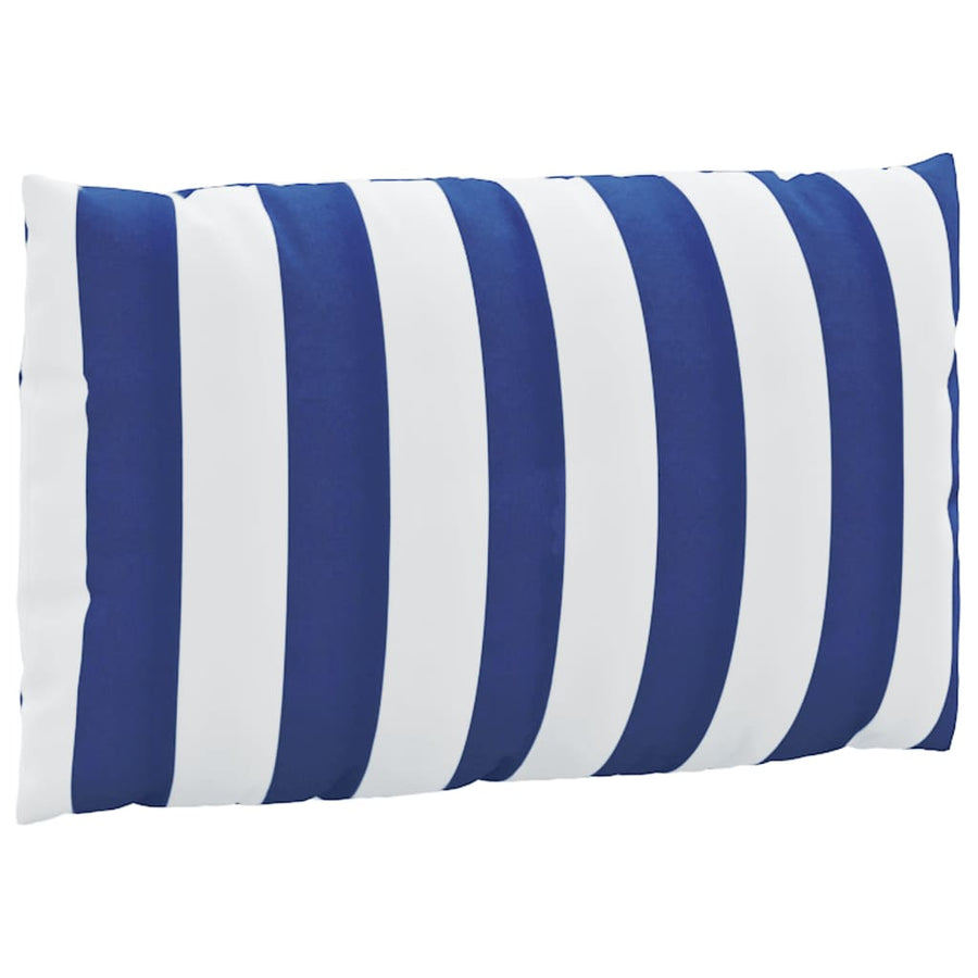Palletkussens 2 St Gestreept Oxford Stof En Blauw en wit Middenbank