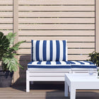 Palletkussens 2 st gestreept wit blauw 60x60x8 cm 60x38x13 cm