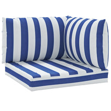 Palletkussens 3 St Gestreept Oxford Stof En Blauw en wit Hoekbank