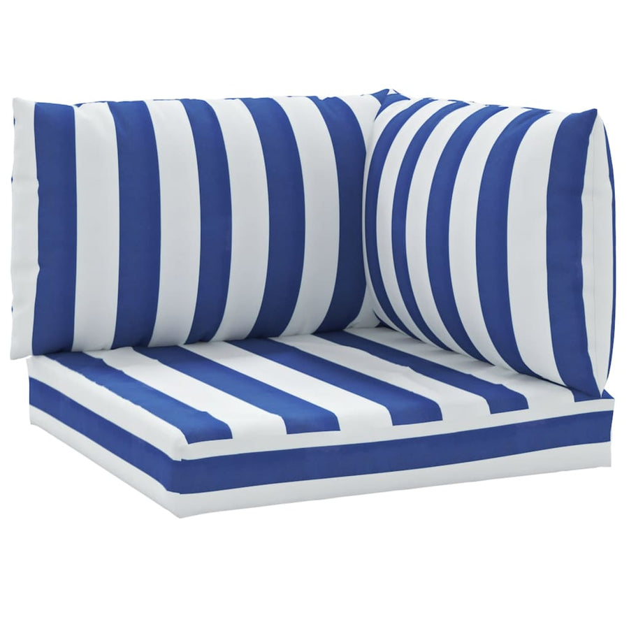 Palletkussens 3 St Gestreept Oxford Stof En Blauw en wit Hoekbank