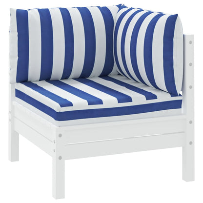 Palletkussens 3 St Gestreept Oxford Stof En Blauw en wit Hoekbank
