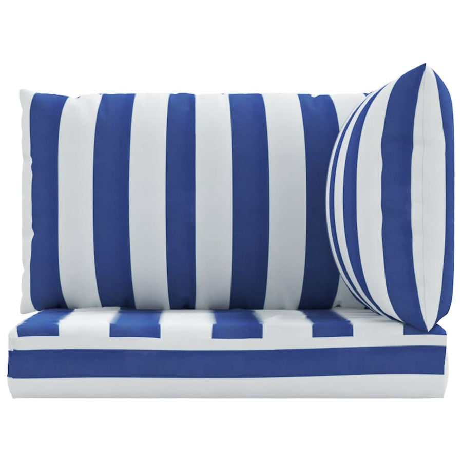 Palletkussens 3 St Gestreept Oxford Stof En Blauw en wit Hoekbank
