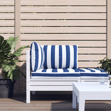 Palletkussens 3 St Gestreept Oxford Stof En Blauw en wit Hoekbank