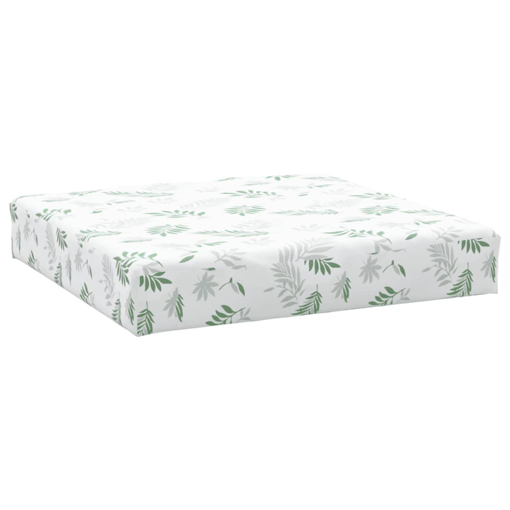 Palletkussens 3 St Bladpatroon Oxford Stof Wit en groen Hoekbank