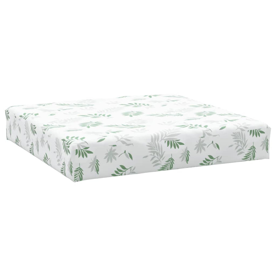 Palletkussens 3 St Bladpatroon Oxford Stof Wit en groen Hoekbank