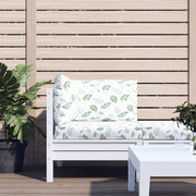 Palletkussens 3 st bladpatroon 60x60x8 cm wit groen