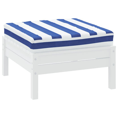 Palletkussen gestreept 60x60x8 cm oxford stof blauw en wit