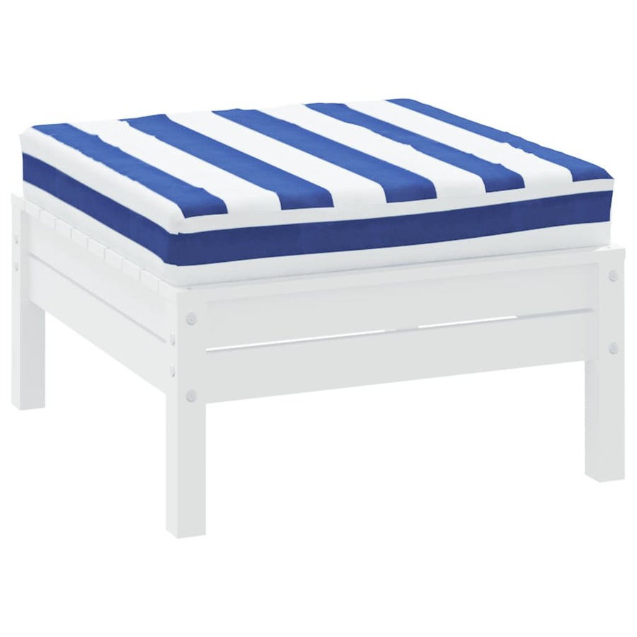 Palletkussen gestreept 60x60x8 cm oxford stof blauw en wit