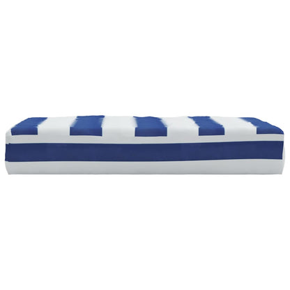 Palletkussen gestreept 60x60x8 cm oxford stof blauw en wit