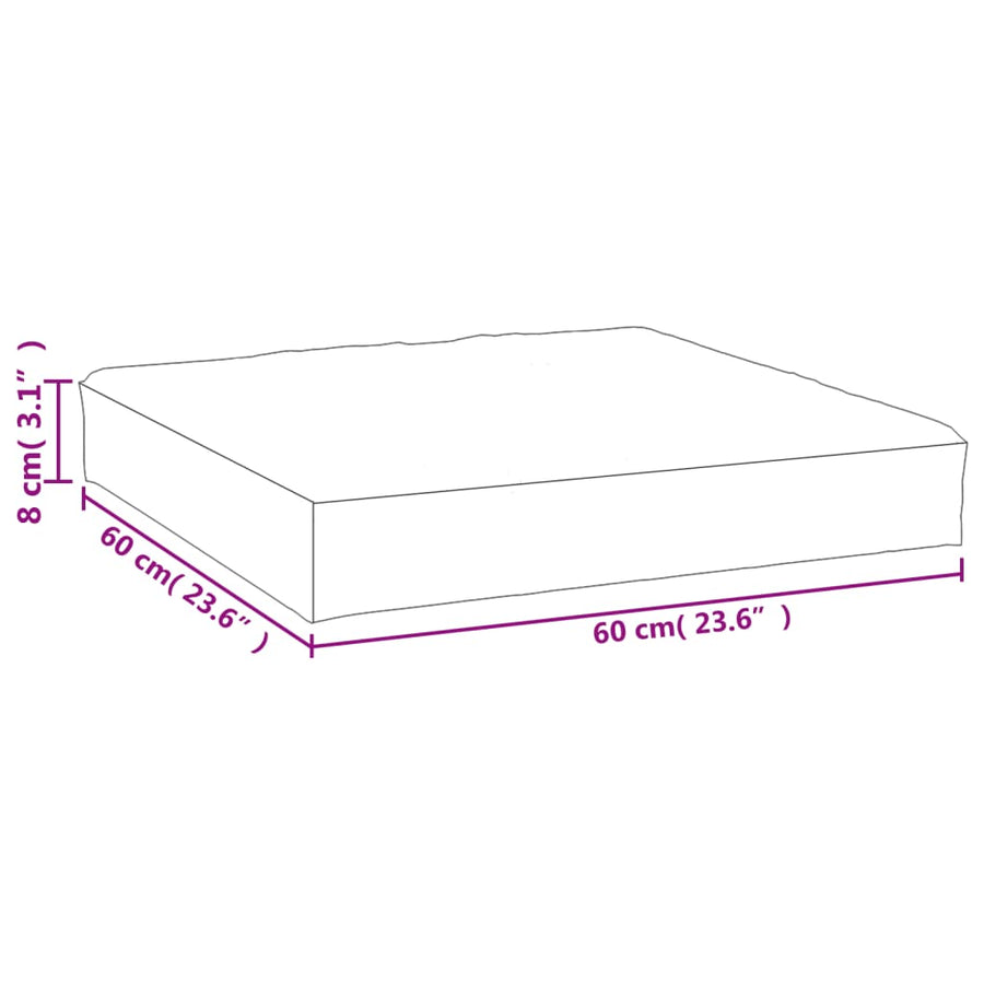 Palletkussen gestreept 60x60x8 cm oxford stof blauw en wit