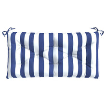 Tuinbankkussen Gestreept 110X50X7 Cm Stof En Blauw en wit