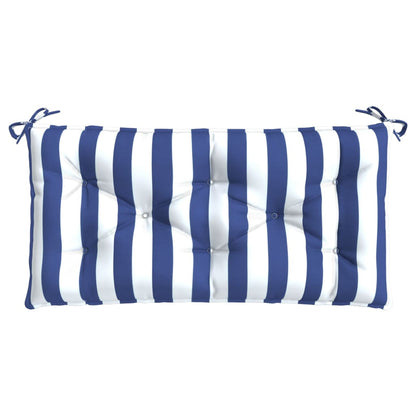 Tuinbankkussen Gestreept 110X50X7 Cm Stof En Blauw en wit
