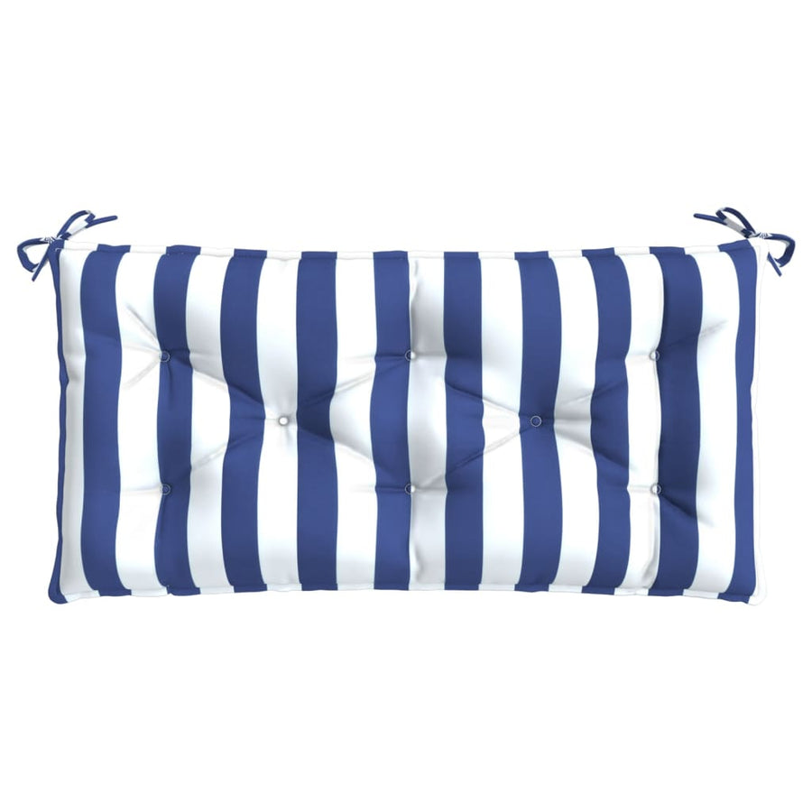 Tuinbankkussen Gestreept 110X50X7 Cm Stof En Blauw en wit
