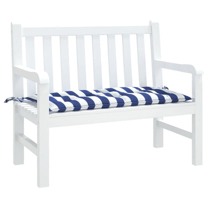 Tuinbankkussen Gestreept 110X50X7 Cm Stof En Blauw en wit