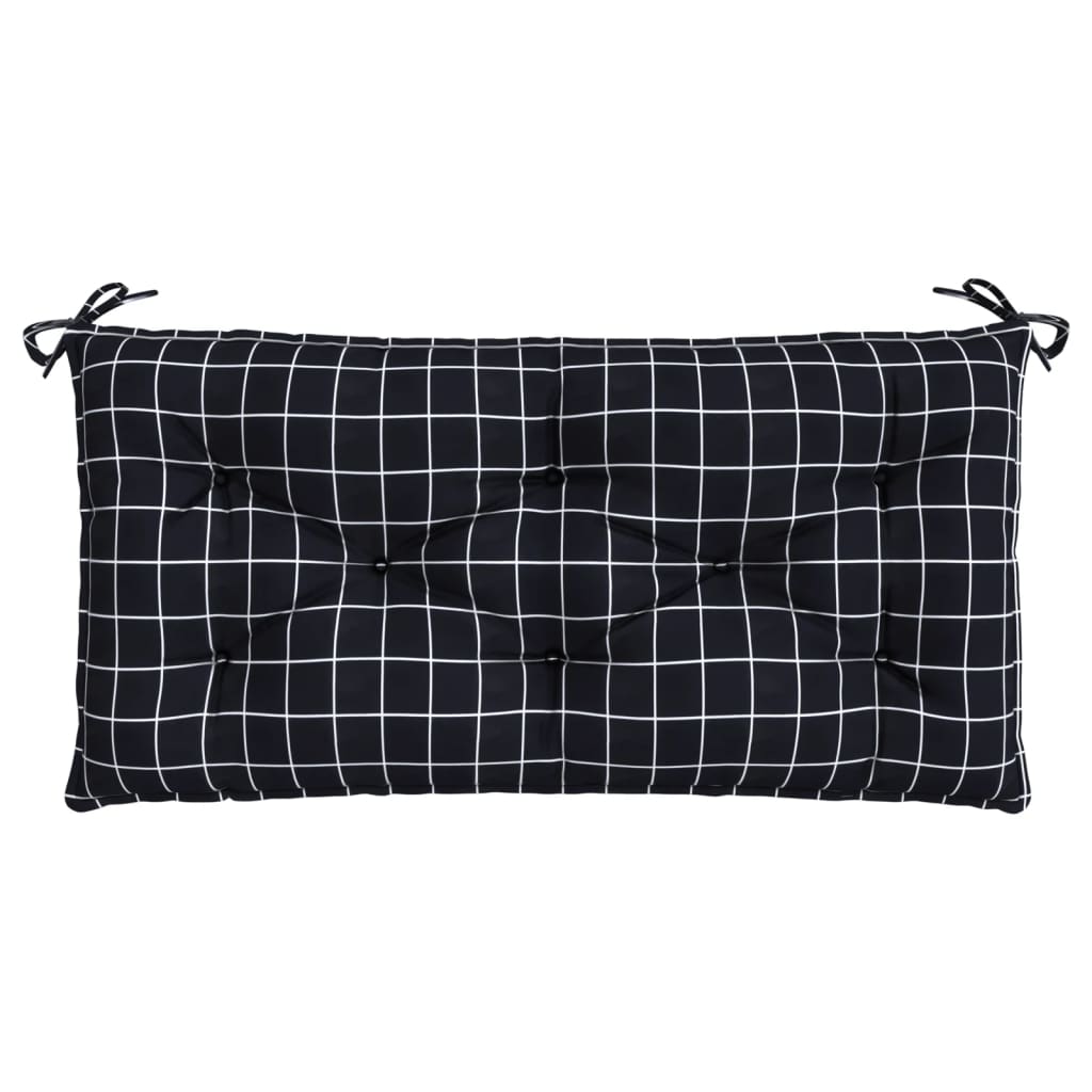 Tuinbankkussen Ruitpatroon 110X50X7 Cm Stof Zwart en wit