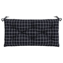 Tuinbankkussen Ruitpatroon 110X50X7 Cm Stof Zwart en wit