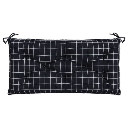 Tuinbankkussen Ruitpatroon 110X50X7 Cm Stof Zwart en wit